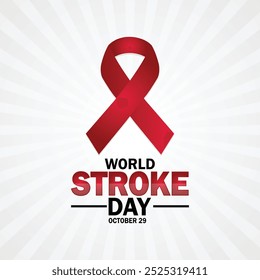 World Stroke Day. October 29. Holiday concept. Template for background, banner, card, poster with text inscription. Vector illustration