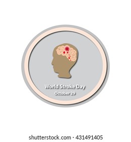 World Stroke Day - October 29. Brain. Baner. Infographics. Vector illustration on isolated background.