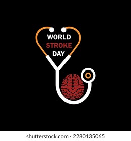 World Stroke day Typography and Minimal T shirt design
