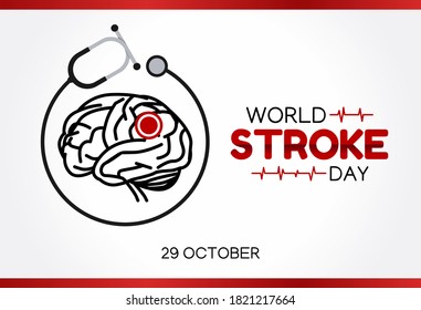 World Stroke Day Vector Illustration. Suitable for greeting card poster and banner.