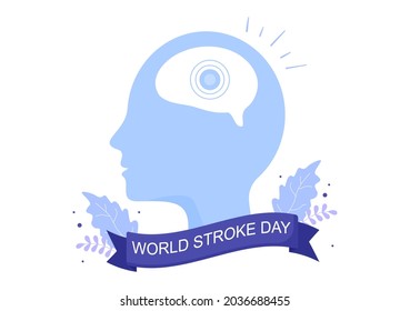 World Stroke Day Vector illustration Commemorated Every October 29 with a Flat Design Style Brain Image and Maintain Health for Background, Poster, Brochure