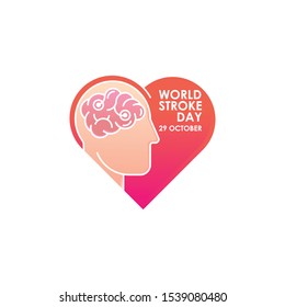World Stroke Day - Vector logo poster illustration of World Stroke Day on October 29th. Health care awareness campaign. 