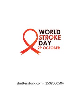 World Stroke Day - Vector logo poster illustration of World Stroke Day on October 29th. Health care awareness campaign. 
