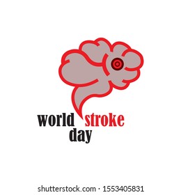 World Stroke Day - Vector logo poster illustration of World Stroke Day on October 29th. Health care awareness campaign
