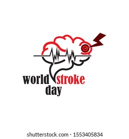 World Stroke Day - Vector logo poster illustration of World Stroke Day on October 29th. Health care awareness campaign

