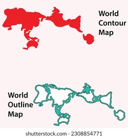 world stroke map vector eps