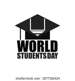 World Student Day concept on white background. Vector illustration