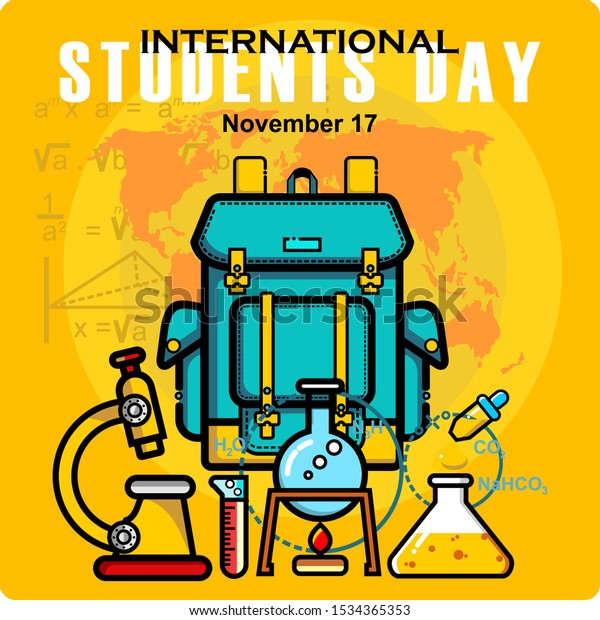 World Student Day Concept Poster Banner Stock Vector (Royalty Free