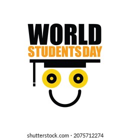 World Student Day logo or icon with white background. vector illustration