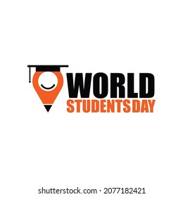 World Student Day logo or icon with white background. vector illustration