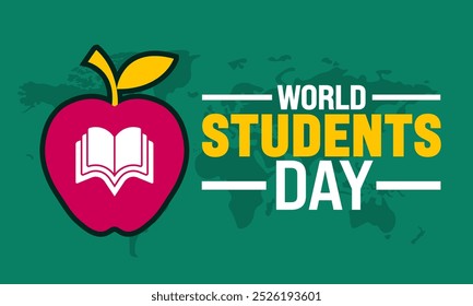 World Students Day background or banner design template is observed every year in October. Holiday concept. Template for card, poster, placard, template. eps 10