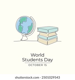 World Students Day vector design template good for celebration usage. World Students Day design. Continuous line drawing. eps 10.