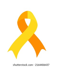 World Suicide Prevention Day Awareness And Support Ribbon In Orange And Yellow Color