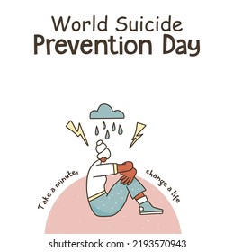 World Suicide Prevention Day Concept Greeting Stock Vector (Royalty ...