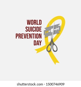 World suicide prevention day flat design illustration Vector image banner
