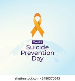 World Suicide Prevention Day. Flat art design. Vector flat art. Vector flat ribbon. Good for usage template celebration. eps 10. 