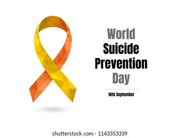 World Suicide Prevention Day (September 10) Concept With Awareness Ribbon. Colorful Vector Illustration For Web And Printing.