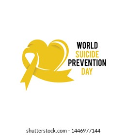 World Suicide Prevention Day (September 10) Concept With Awareness Ribbon. Colorful Vector Illustration For Web And Printing.