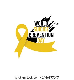 World Suicide Prevention Day (September 10) concept with awareness ribbon. Colorful vector illustration for web and printing.