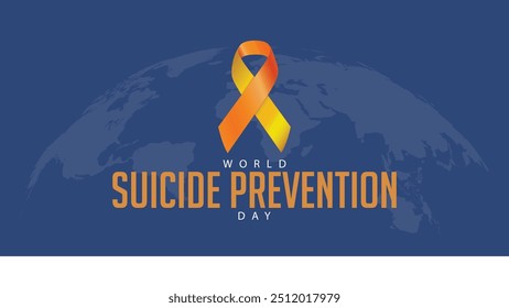 Día Mundial de la Prevención del Suicidio. Ilustración vectorial de la cinta de concienciación. Conveniente para los Anuncios, el Web, las redes sociales, las tarjetas de felicitación etc