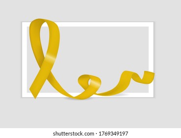 World Suicide Prevention Day With Yellow Awareness Ribbon. Loop Emblem In Support Of Military Military Veterinarians, Conflicts, Suicides. Vector Illustration