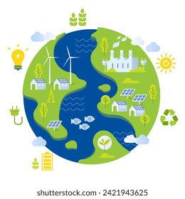 World Sustainability eco business illustration 