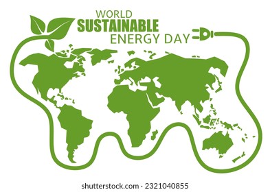 world sustainable energy day vector illustration, suitable for web banner poster or card campaign
