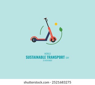 Banner de mídia social do Dia Mundial do Transporte Sustentável em novembro