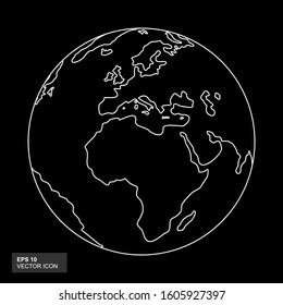 world symbol icon silhouette world isolated white background.