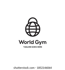 Weltsymbol mit Logo für Kettlebell Trainingsgeräte