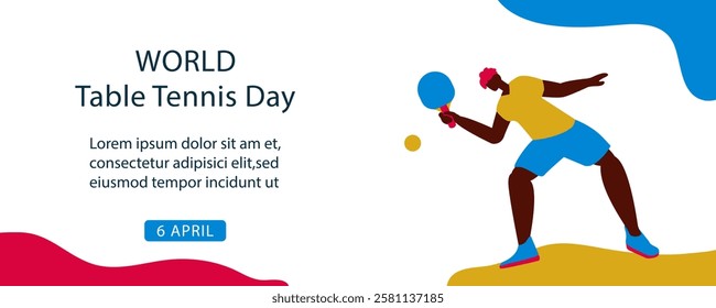 World Table Tennis Day background. Templates for banner, web, social, greeting card