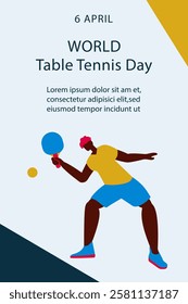 World Table Tennis Day background. Templates for banner, web, social, greeting card