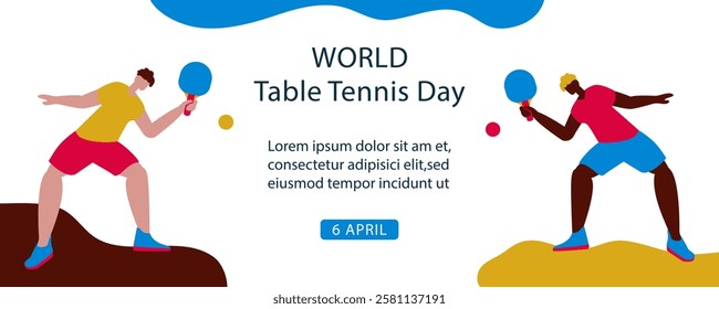 World Table Tennis Day background. Templates for banner, web, social, greeting card