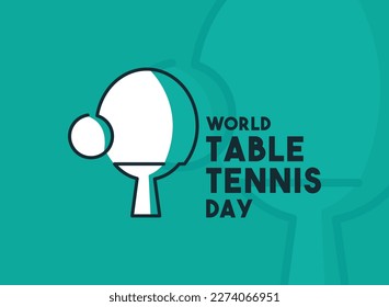 World Table Tennis Day. Table tennis ball and racket line icon. Line. Outline. Poster, banner, card, background. Eps 10.