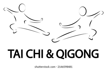 World Tai Chi y Qigong Day, ilustración de arte vector.