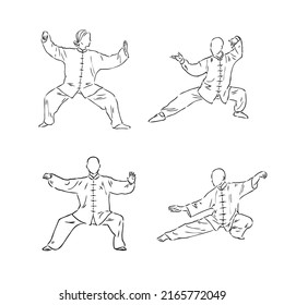 World Tai Chi and Qigong Day, vector art illustration.