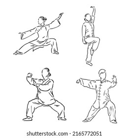 World Tai Chi and Qigong Day, vector art illustration.