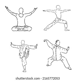 World Tai Chi and Qigong Day, vector art illustration.