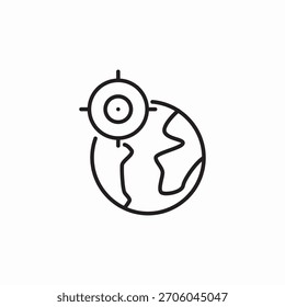 Vector de signo de icono de destino mundial