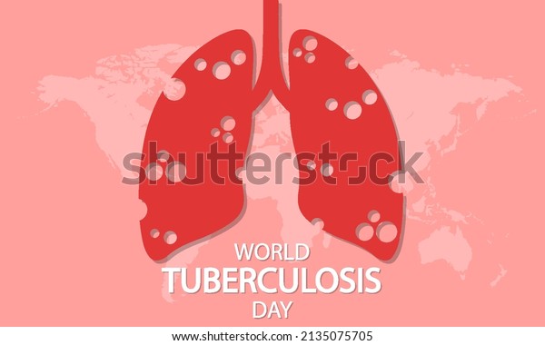 World TB\
Day lung lesions, vector art\
illustration.