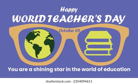 world teacher day with a big glass inside globe and books
