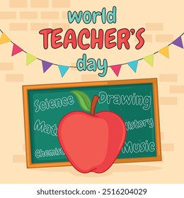World teacher day card Vector