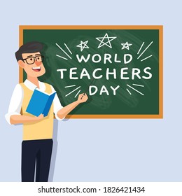 world teacher day celebrate background template