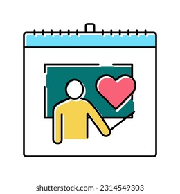 world teacher day color icon vector. world teacher day sign. isolated symbol illustration