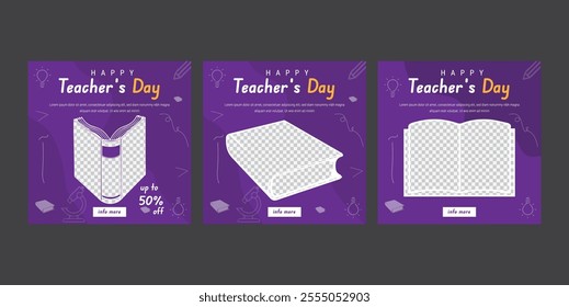 World teacher day social media post template, creative concept banner Design