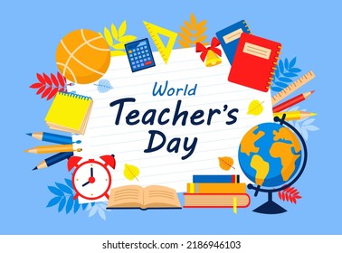 World Teacher Day Vector Design Template