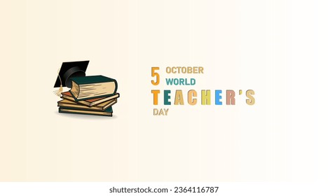 World Teachers' Day, 5 october, greeting card concept for social media post