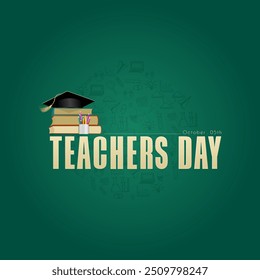 World Teachers Day, 5 october, greeting card concept for social media post, banner, ect