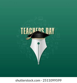World Teachers Day, 5 october, greeting card concept for social media post, banner, ect