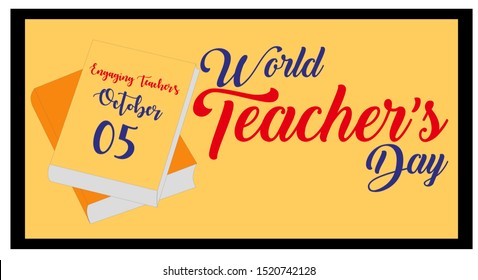 World teachers day with books illustration